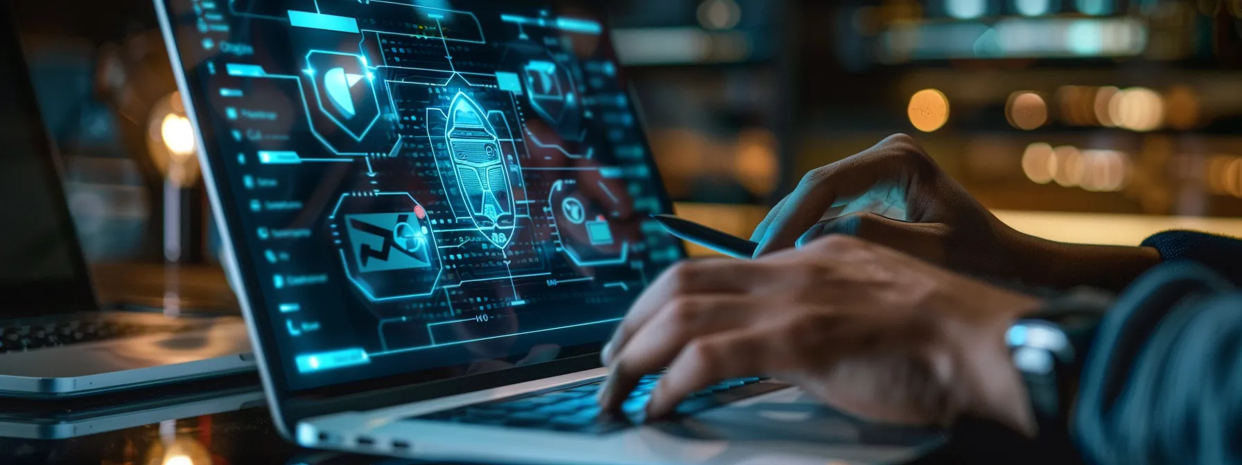 a person changing their msn email password on a laptop while setting up two-factor authentication, surrounded by a virtual shield symbolizing enhanced account security measures.