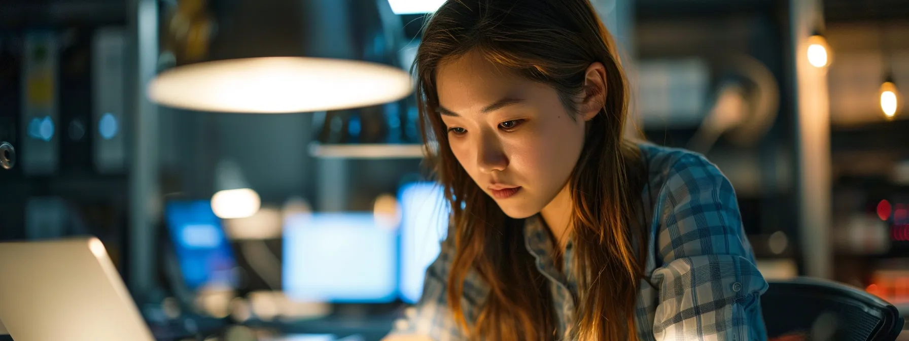 a technician assisting a user in resolving sign-in issues with a calm and focused demeanor.