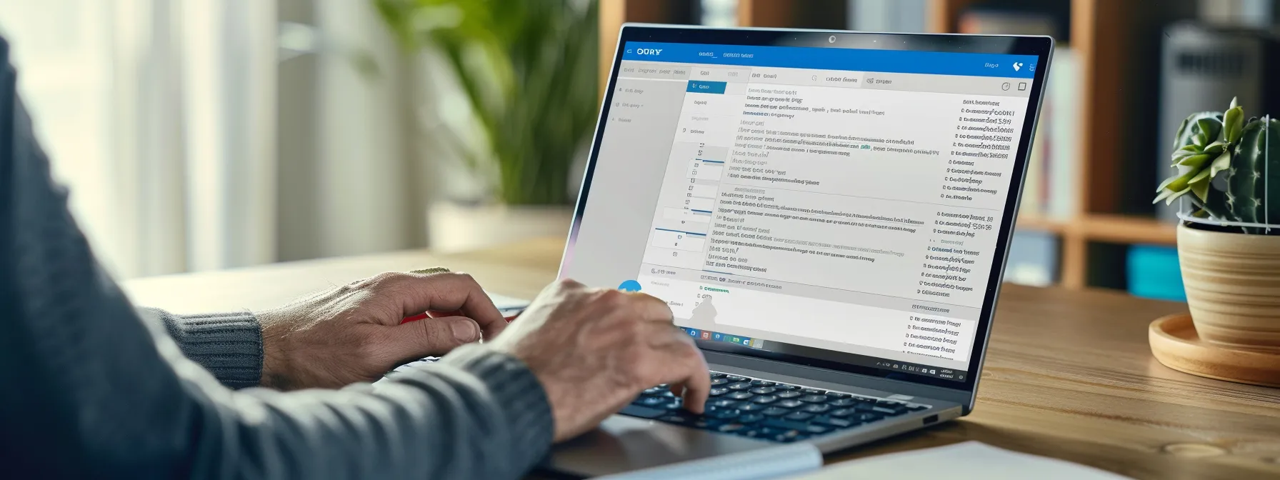 a person navigating through msn email account settings menu on a laptop, adjusting server details for optimal performance.