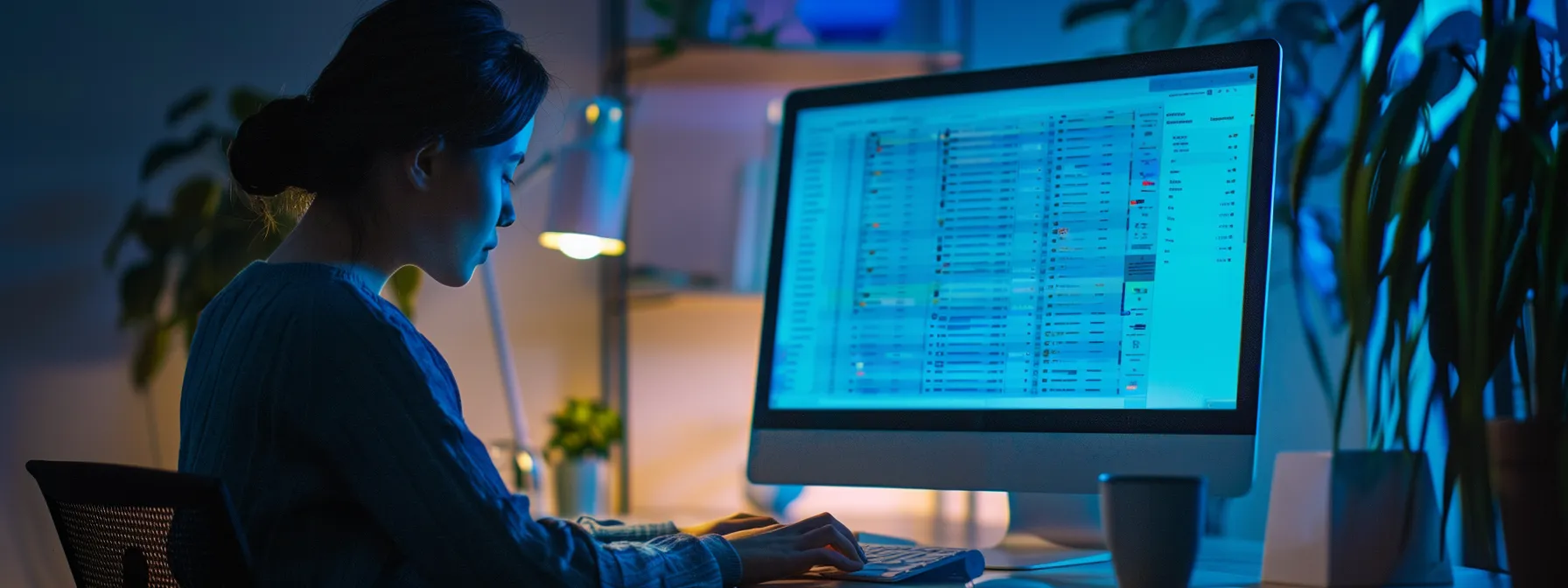 a person organizing emails into personalized filters and folders on a sleek desktop computer, creating a customized inbox for efficient communication.