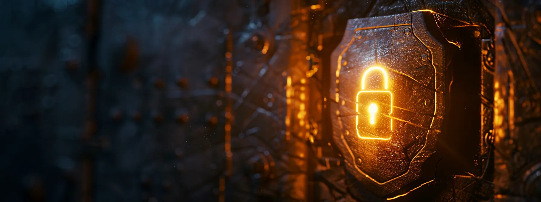 a lock symbol glowing brightly on a shield, symbolizing the enhanced security of your msn email account.