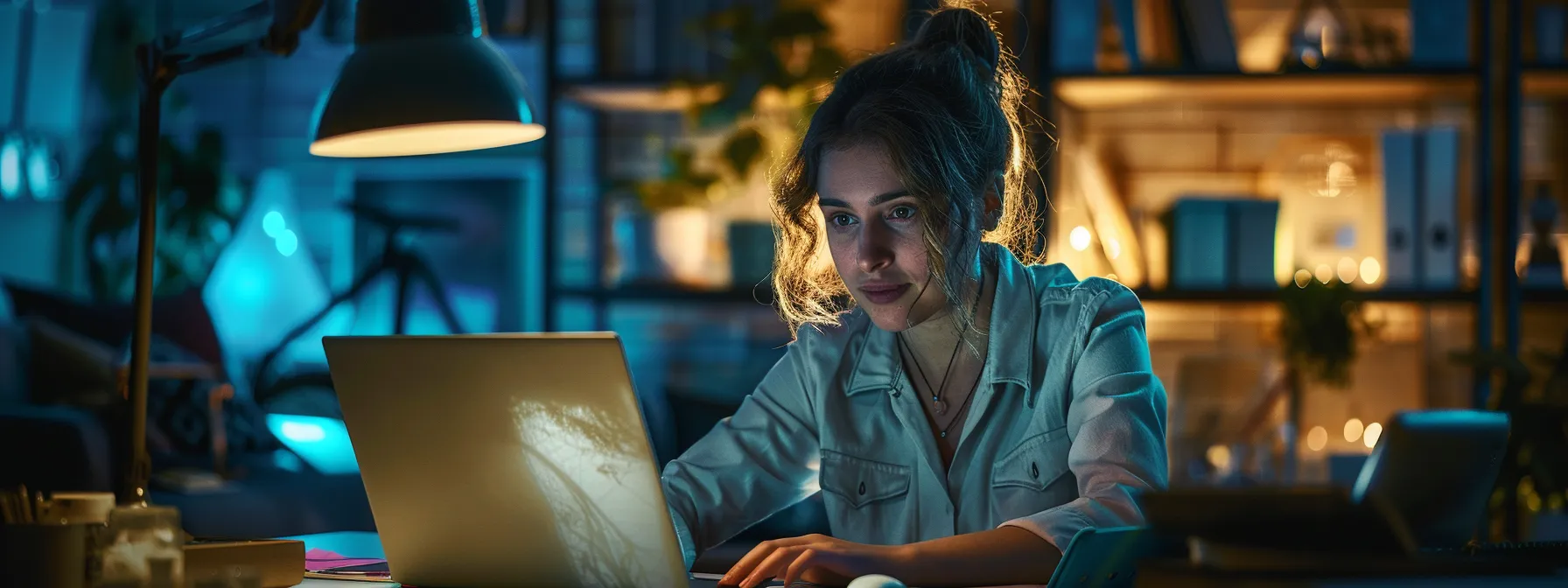 a knowledgeable microsoft customer service representative calmly assisting a customer with software installation on a sleek modern laptop.