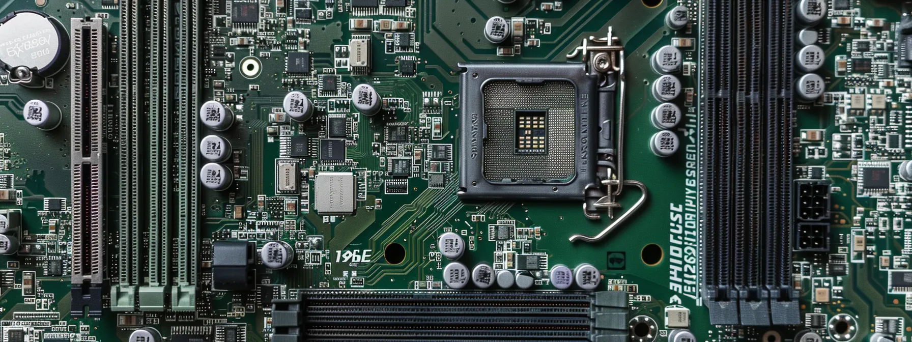 a close-up of a clean, dust-free computer motherboard with updated drivers and firmware, emphasizing the importance of regular maintenance for preventing hardware issues.