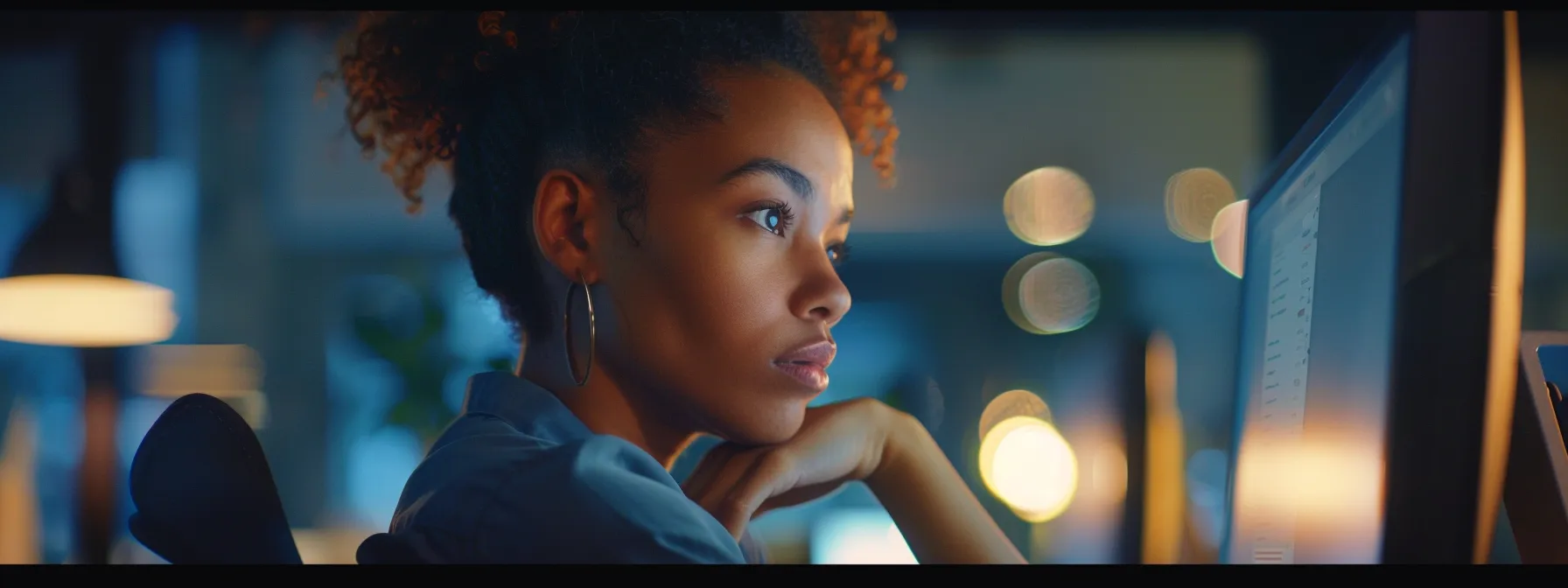 a person sitting at a computer, meticulously adjusting server settings and encryption protocols in their email client with a determined expression on their face.