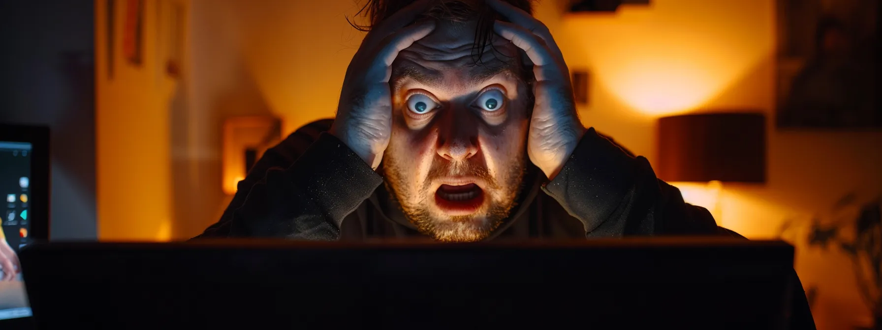 a frustrated individual staring at a computer screen filled with error messages while trying to send an email.