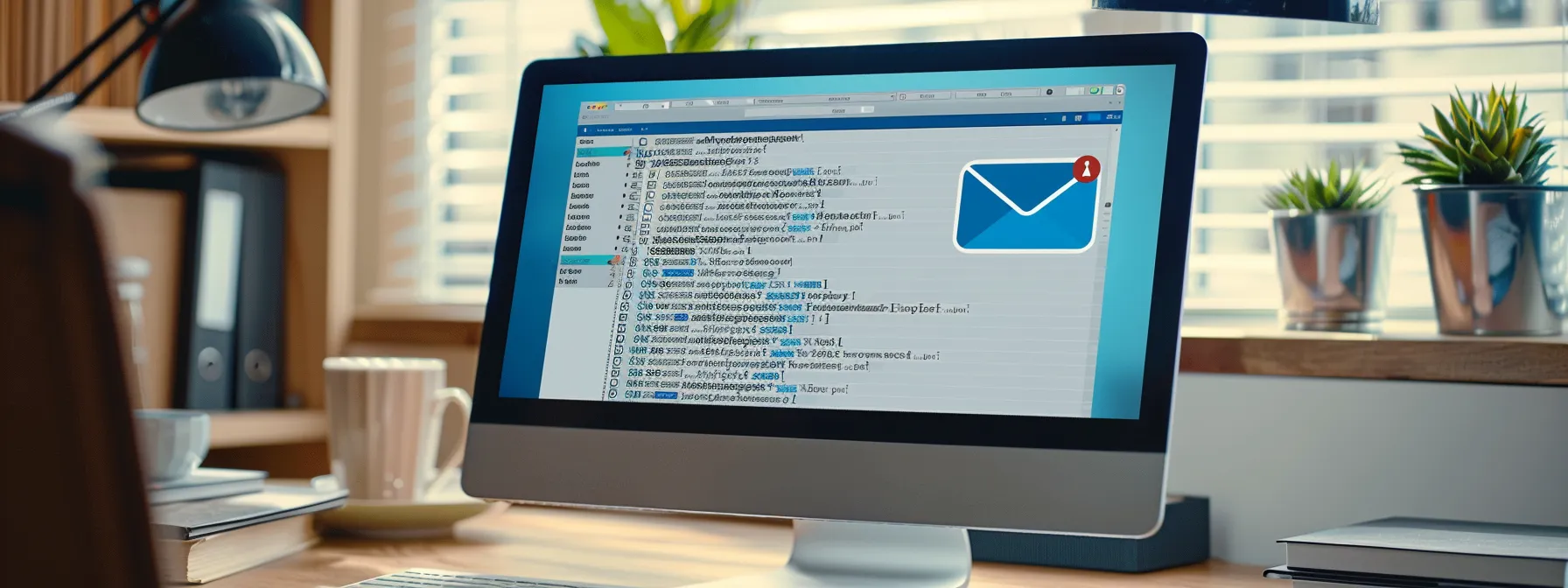 a computer screen displaying outlook email settings being meticulously verified by a focused technician.
