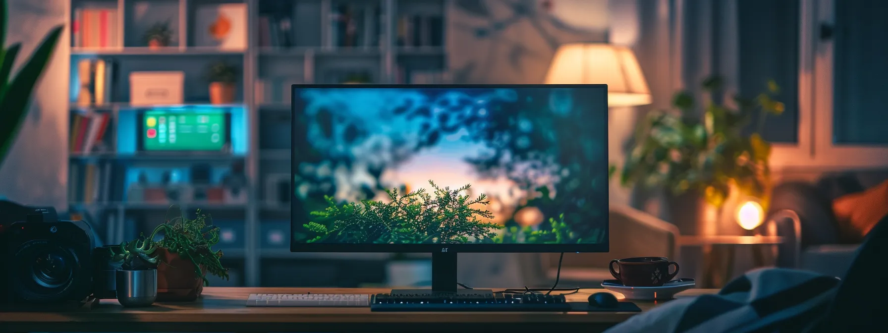 a computer screen displaying a windows desktop with a barren taskbar, symbolizing the frustration of a missing taskbar issue in windows 10/11.