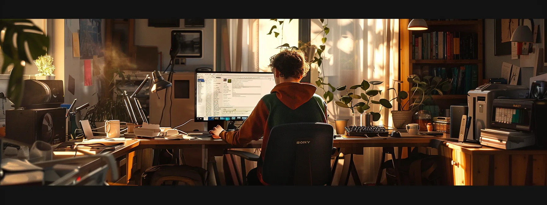a person clearing their browser cache, surrounded by a clean, clutter-free workspace.