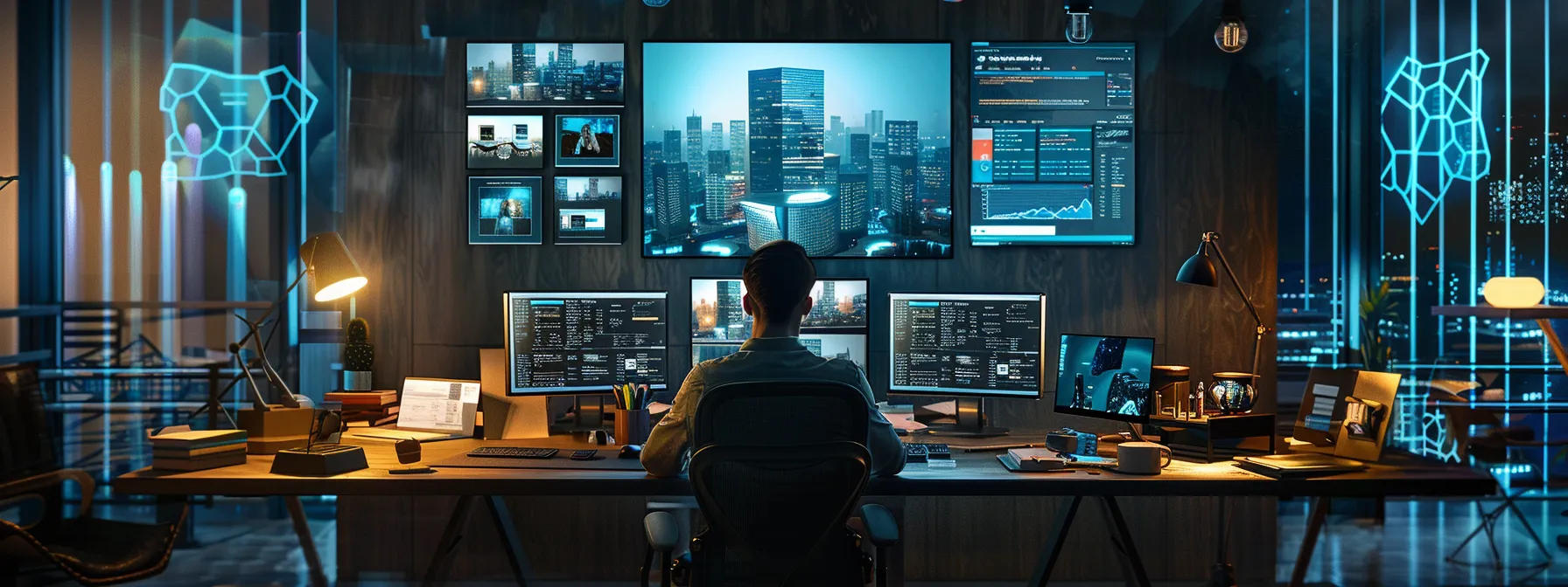 a person customizing their microsoft edge browser in a sleek, modern workspace surrounded by high-tech gadgets to ensure top-notch computer security.