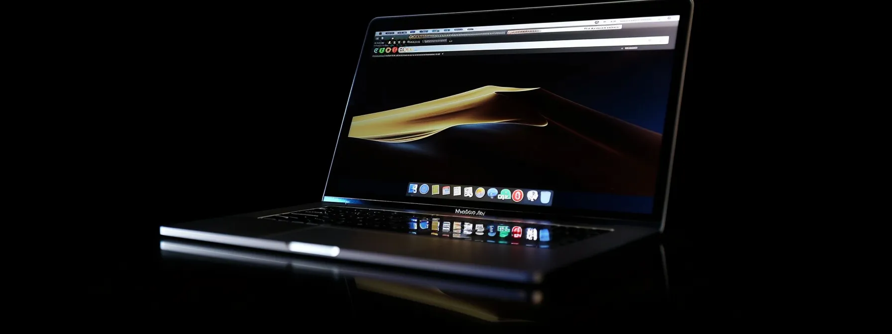 a macbook screen showing the google chrome download page with a sleek, modern design and the iconic google colors standing out.