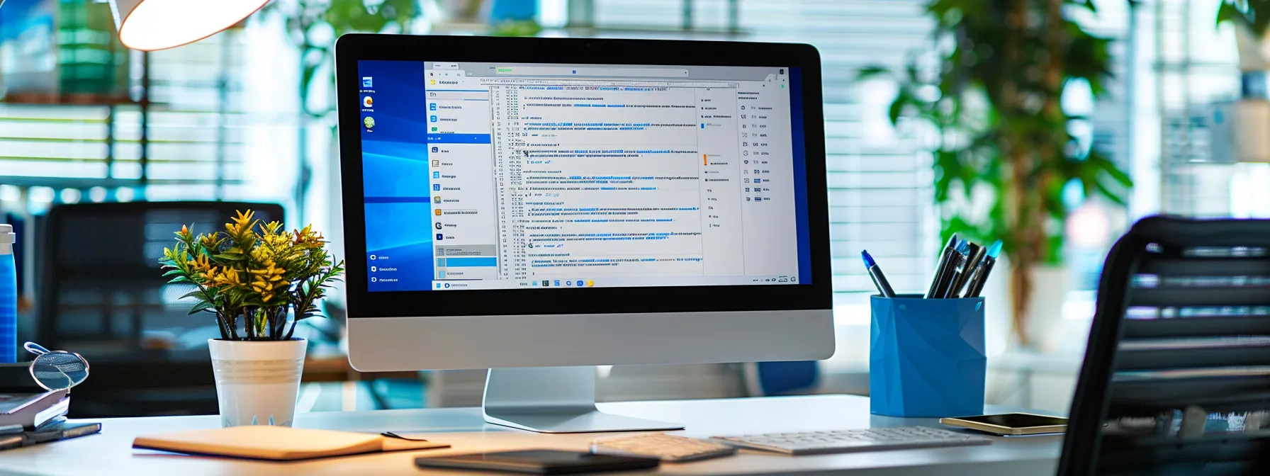 a sleek computer screen displaying microsoft outlook open with a vibrant, intuitive user interface.