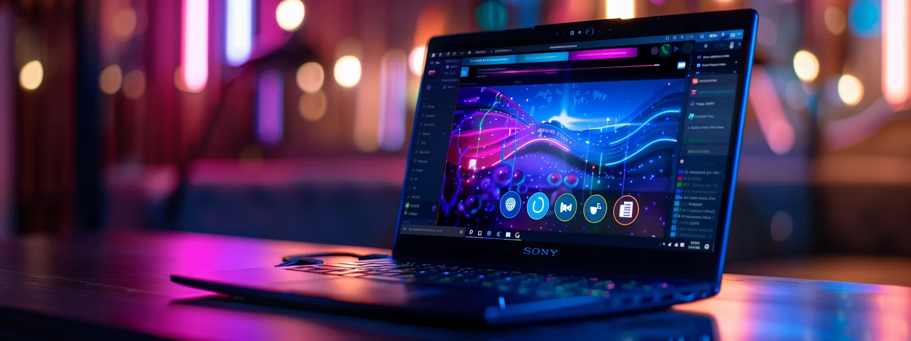 a laptop screen displaying a browser with multiple colorful, shield-shaped security extensions activated, highlighting the importance of utilizing trusted browser extensions to boost security.