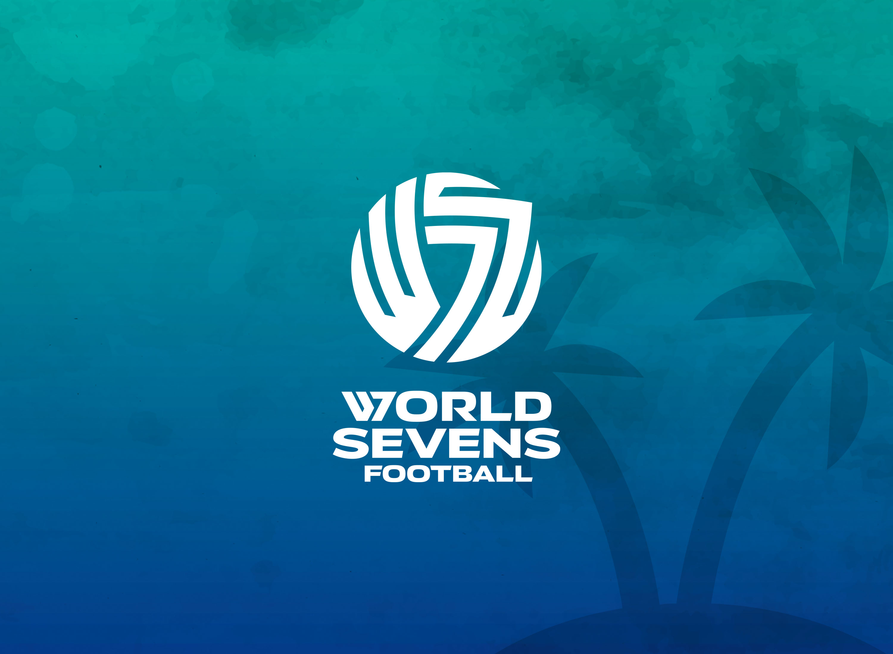 World Sevens Football logo with watercolor and palm trees