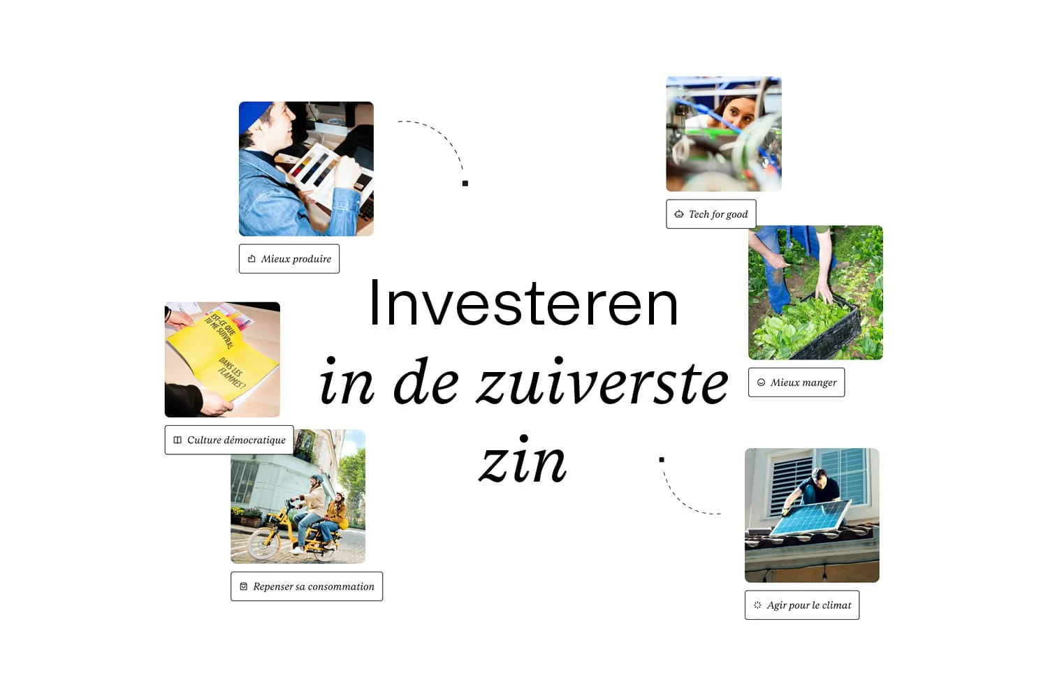 Nieuwe visuele identiteit van Lita: zes foto's die zes impactthema’s vertegenwoordigen en de zin "Investeren in de echte betekenis van het woord"
