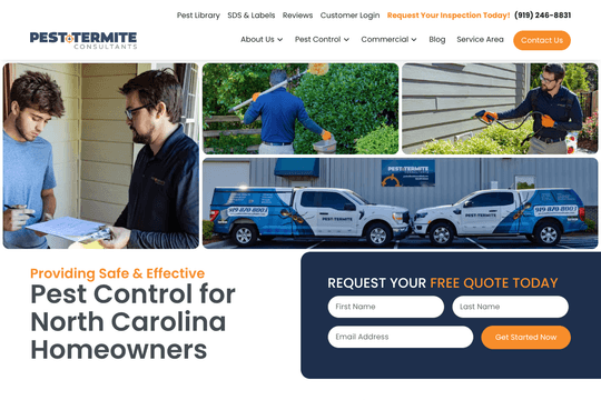 Pest and Termite Consultants website built by Momentum Marketing