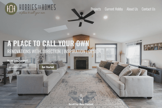 Hobbies to Homes website built by Momentum Marketing