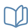 A line drawing of an open book, symbolizing learning, reading, and education.