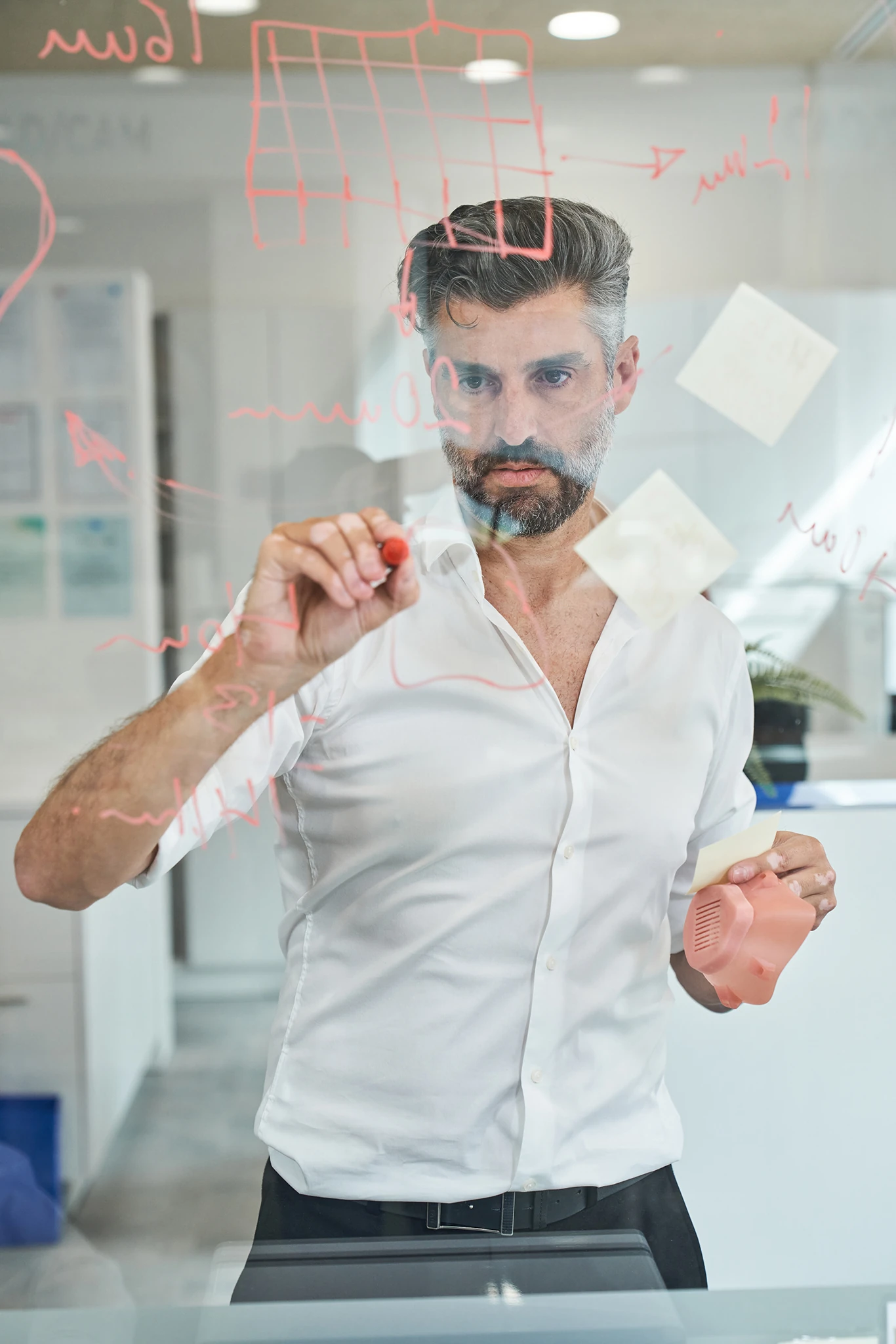 Person outlining a growth plan