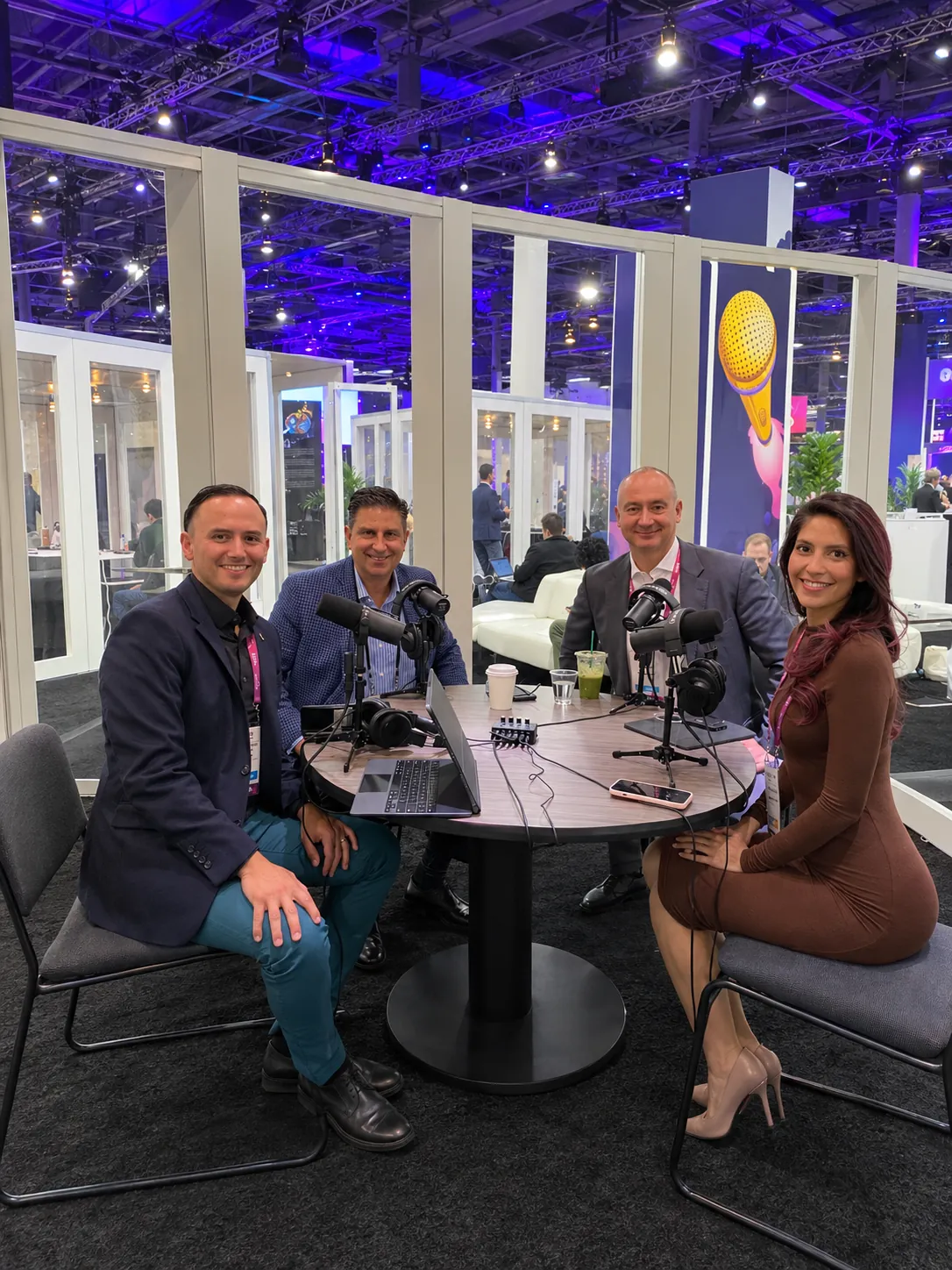Live podcast recording session with a healthcare executive guest and host