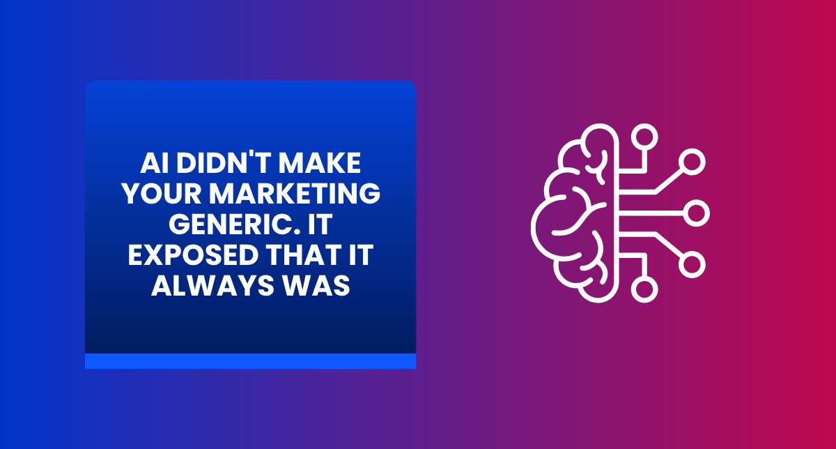 AI Didn't Make Your Marketing Generic. It Exposed That It Always Was