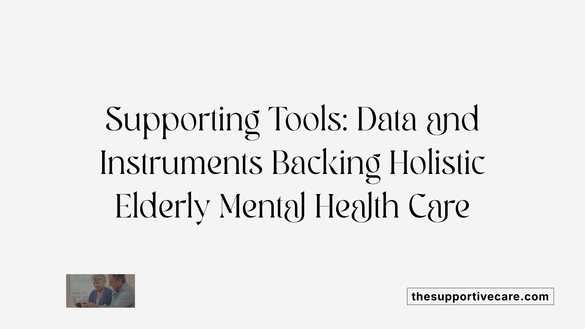 Supporting Tools: Data and Instruments Backing Holistic Elderly Mental Health Care