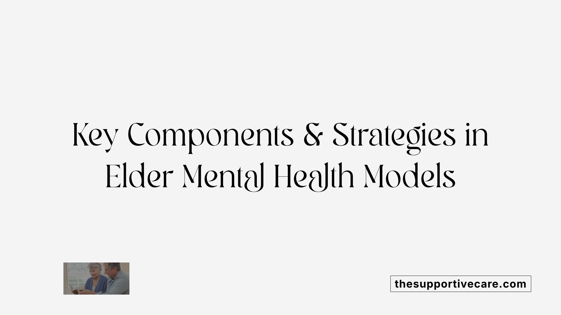 Key Components &amp; Strategies in Elder Mental Health Models