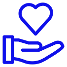 Hand holding heart icon