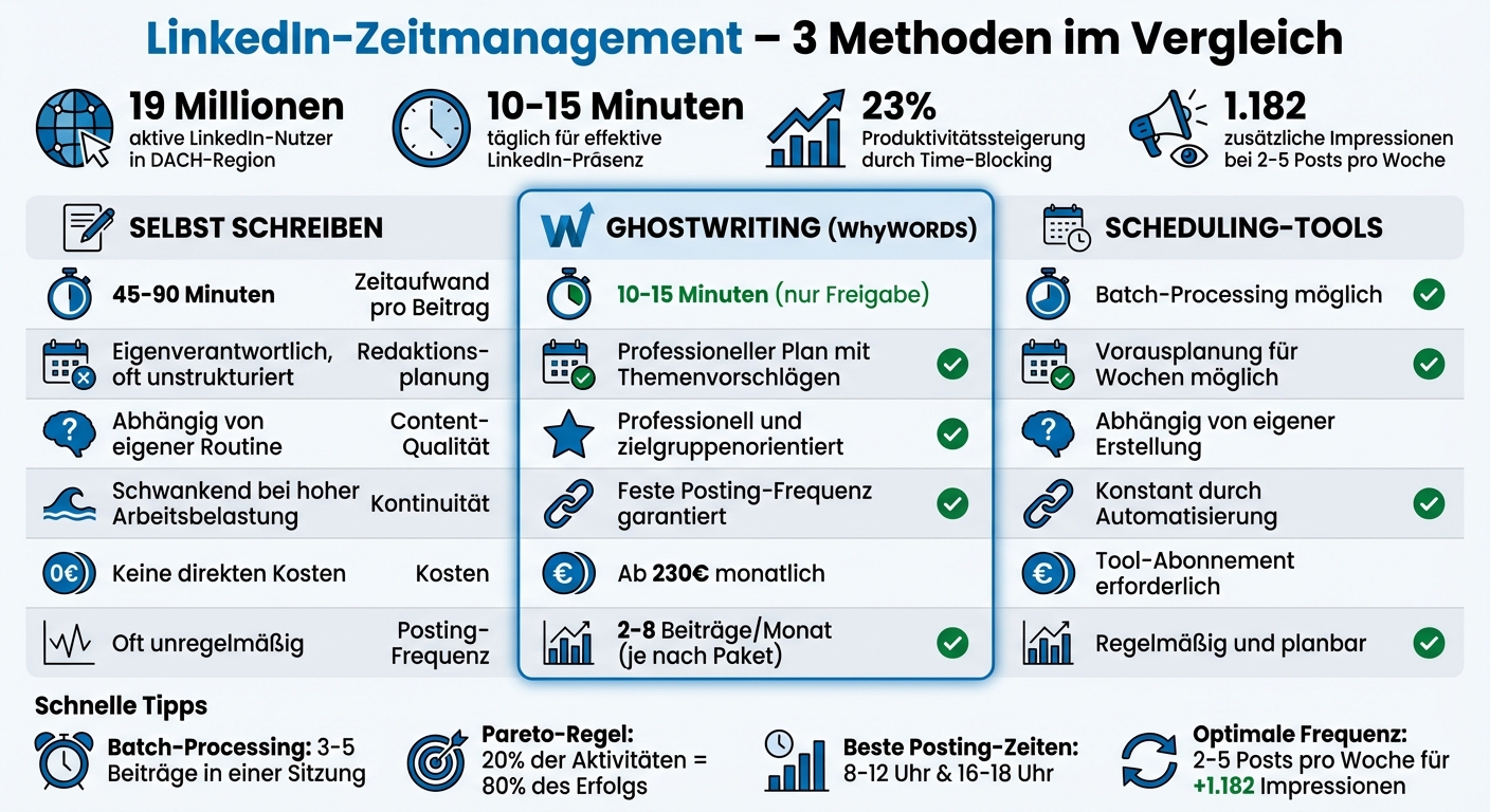 LinkedIn Zeitmanagement: Vergleich von Content-Erstellungsmethoden
