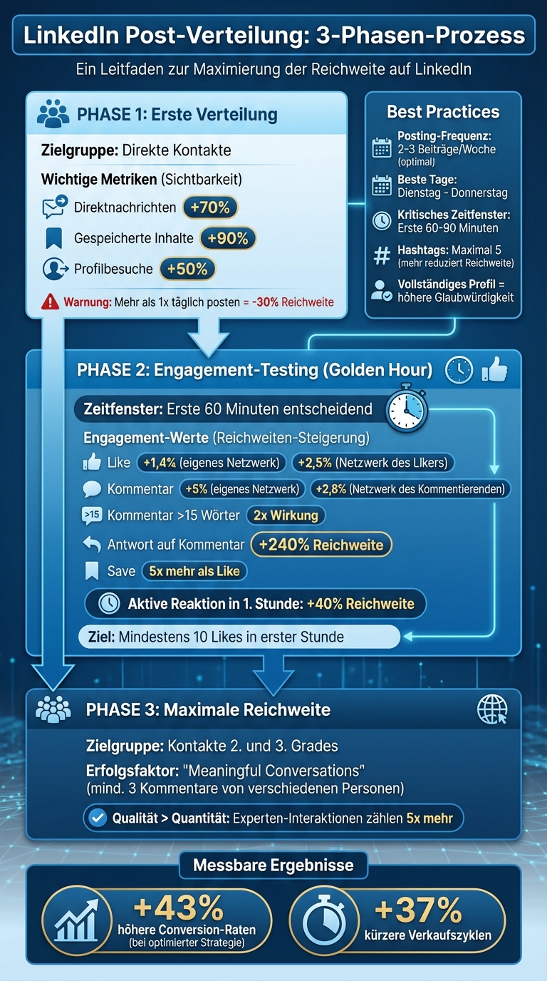 LinkedIn-Algorithmus: 3 Phasen der Post-Verteilung und Optimierungstipps