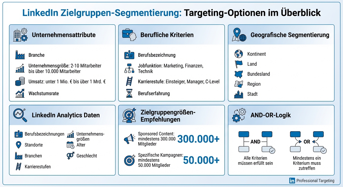LinkedIn Zielgruppen-Segmentierung: Targeting-Optionen und Kriterien im Überblick