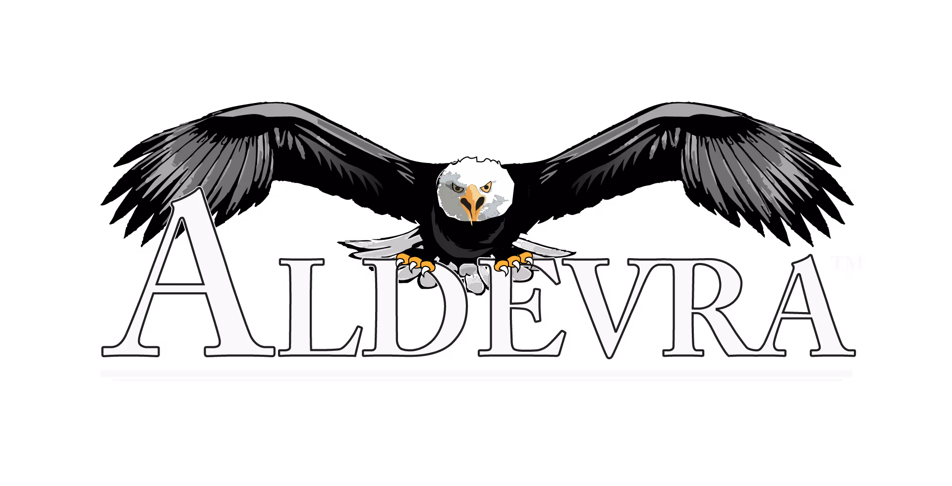 Aldevra eagle open wings logo white