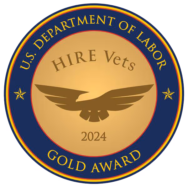 US Department of labor gold award hire vets, 2024 badge