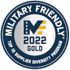 Military friendly top 10 supplier diversity program 2022 badge