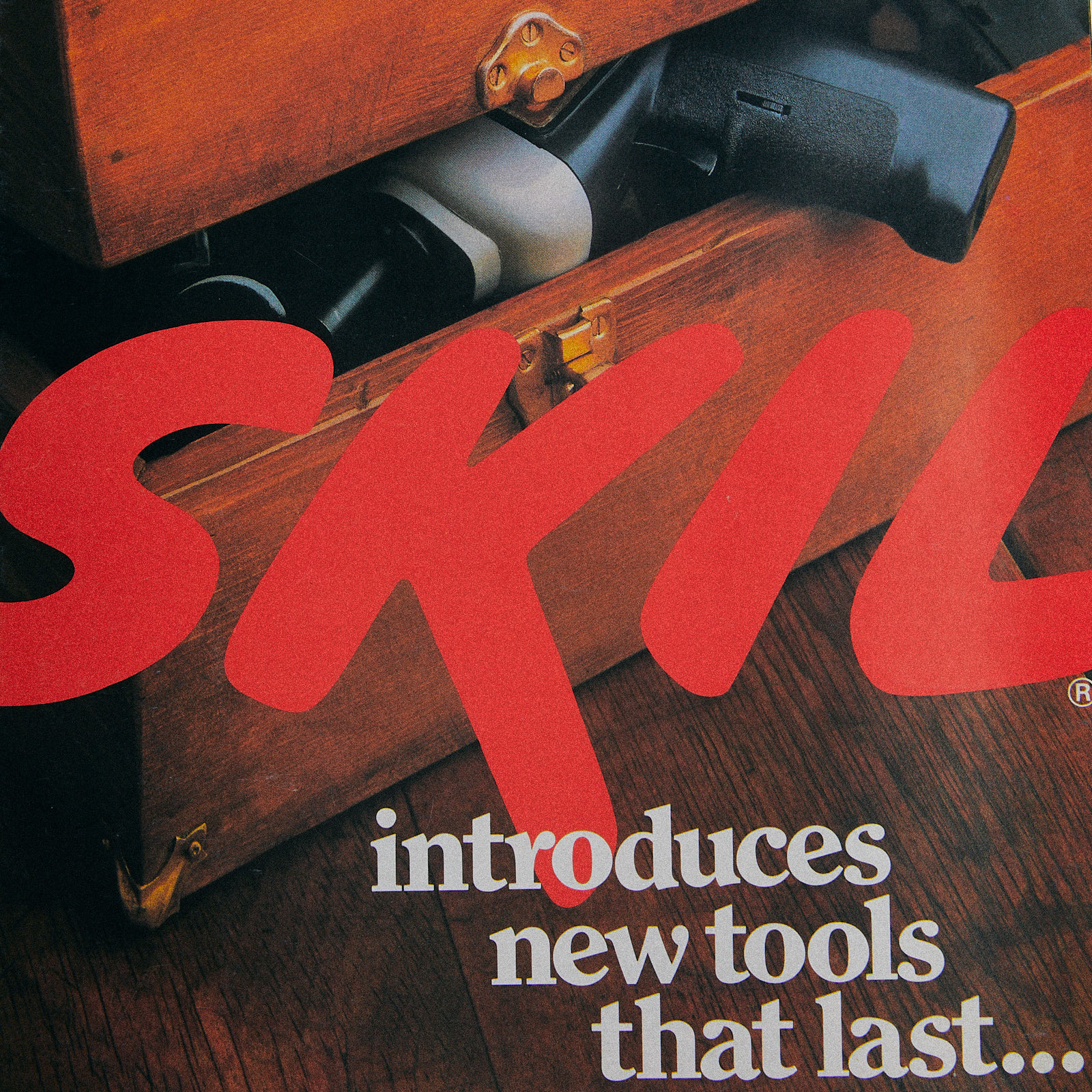 Skil powertools print media, large red letters, "introduces new tools"