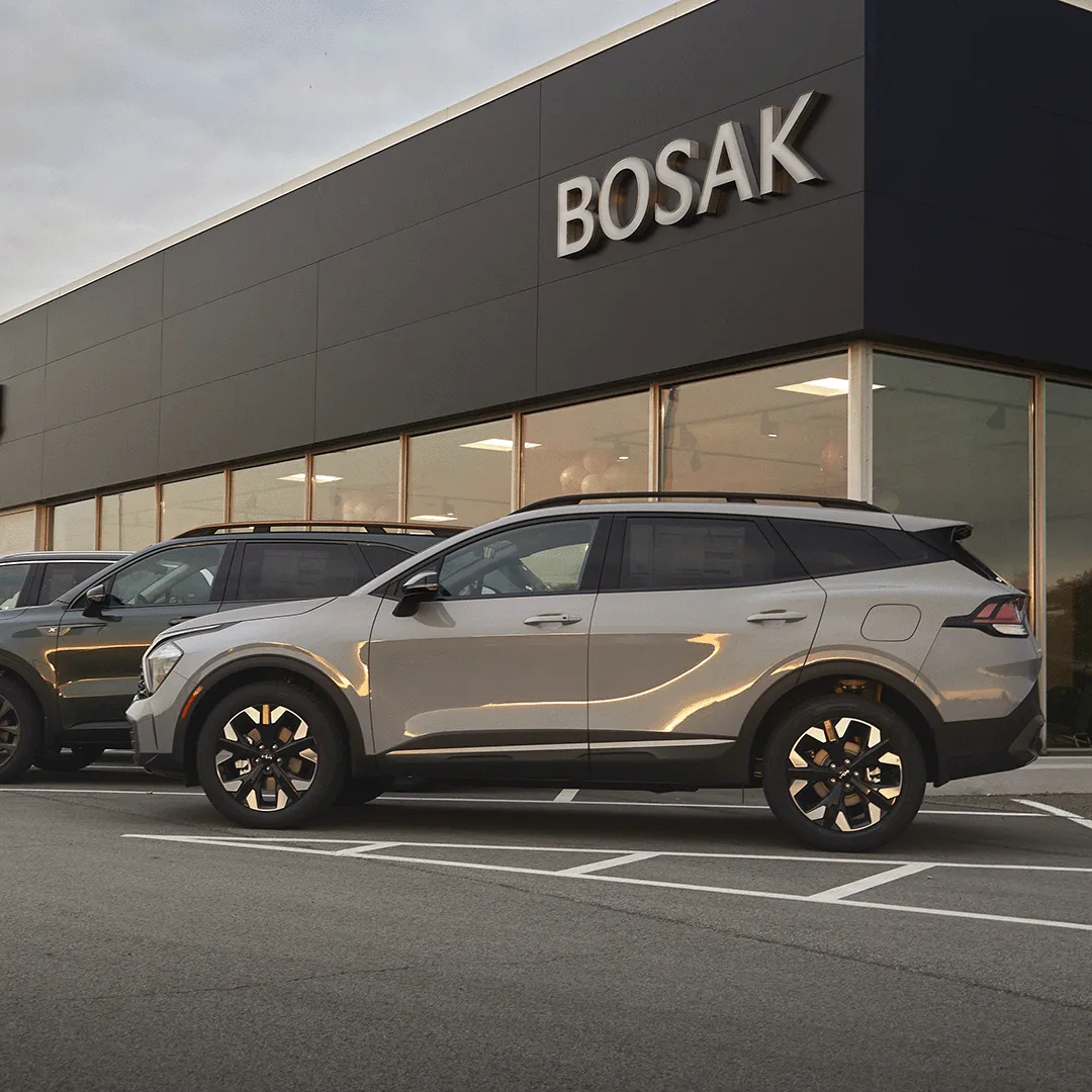 Bosak Kia with Kia Sportage in foreground 
