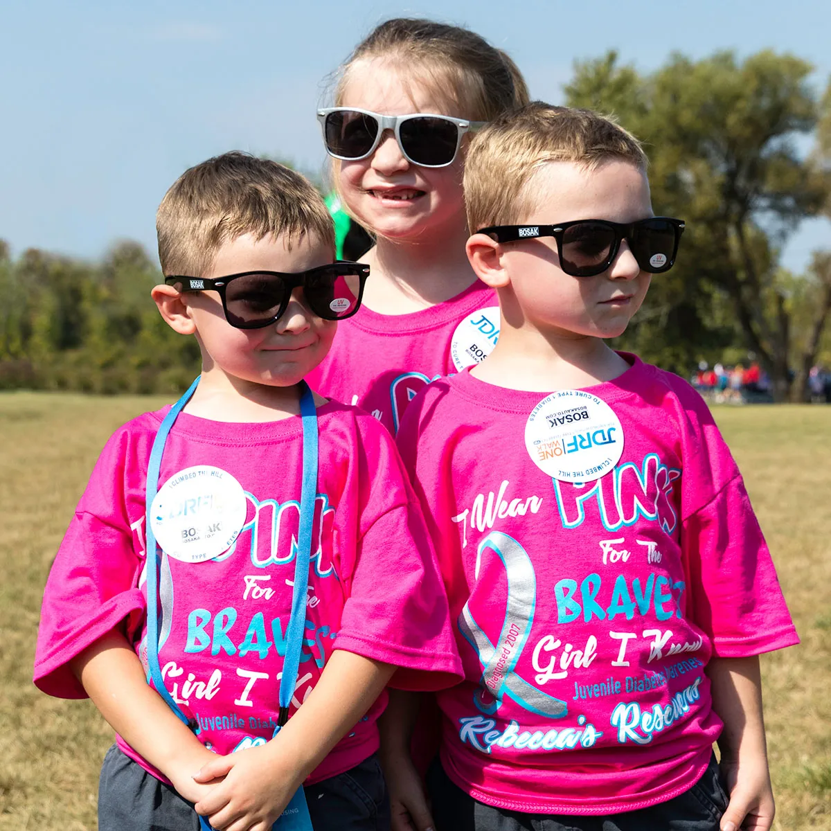 Children at JDRF event wearing sunglasses