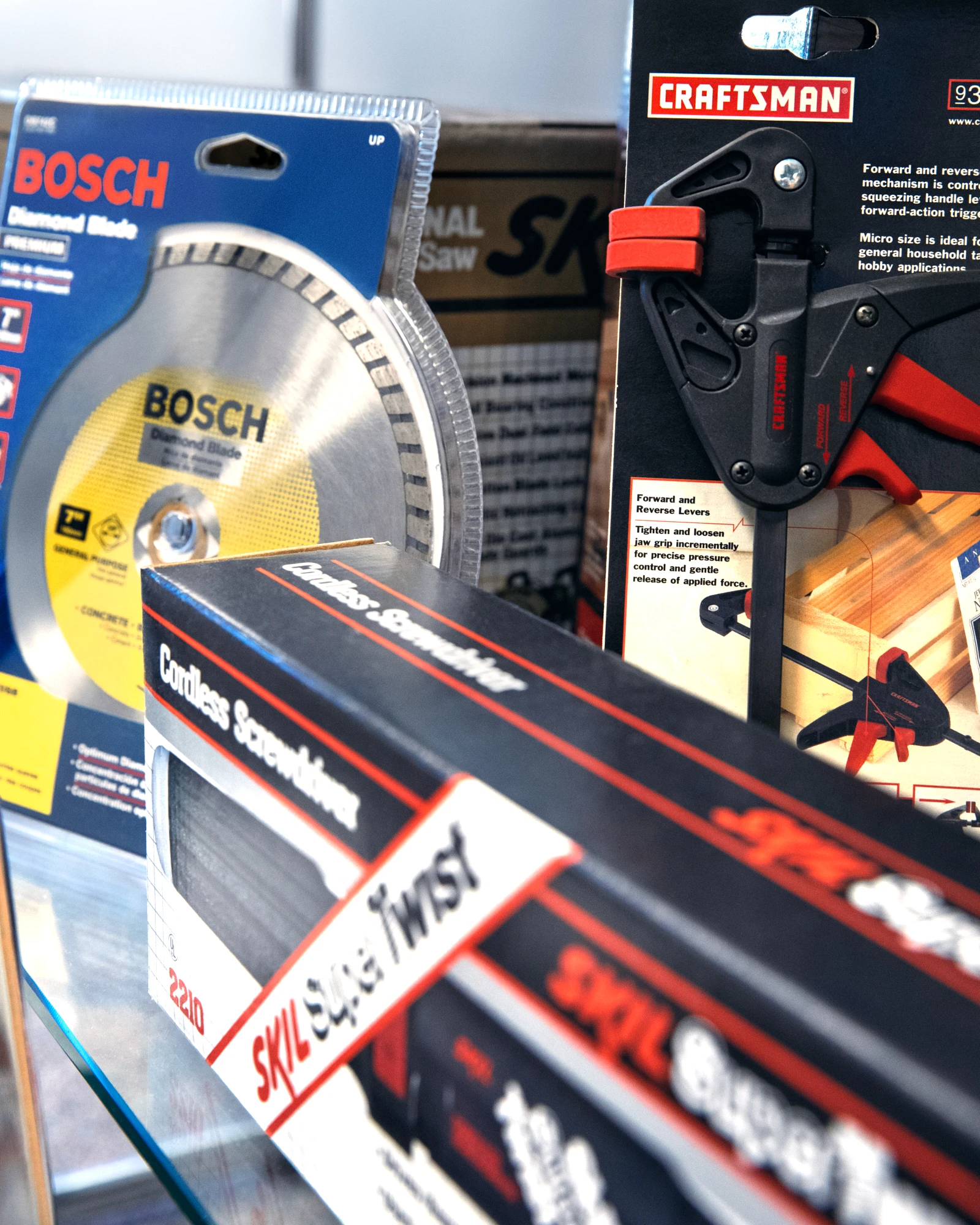 Skil SuperTwist, Craftsman clamps, Bosch saw blade