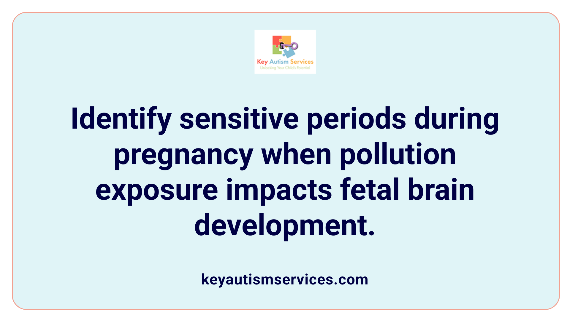 Identify sensitive periods during pregnancy when pollution exposure impacts fetal brain development.