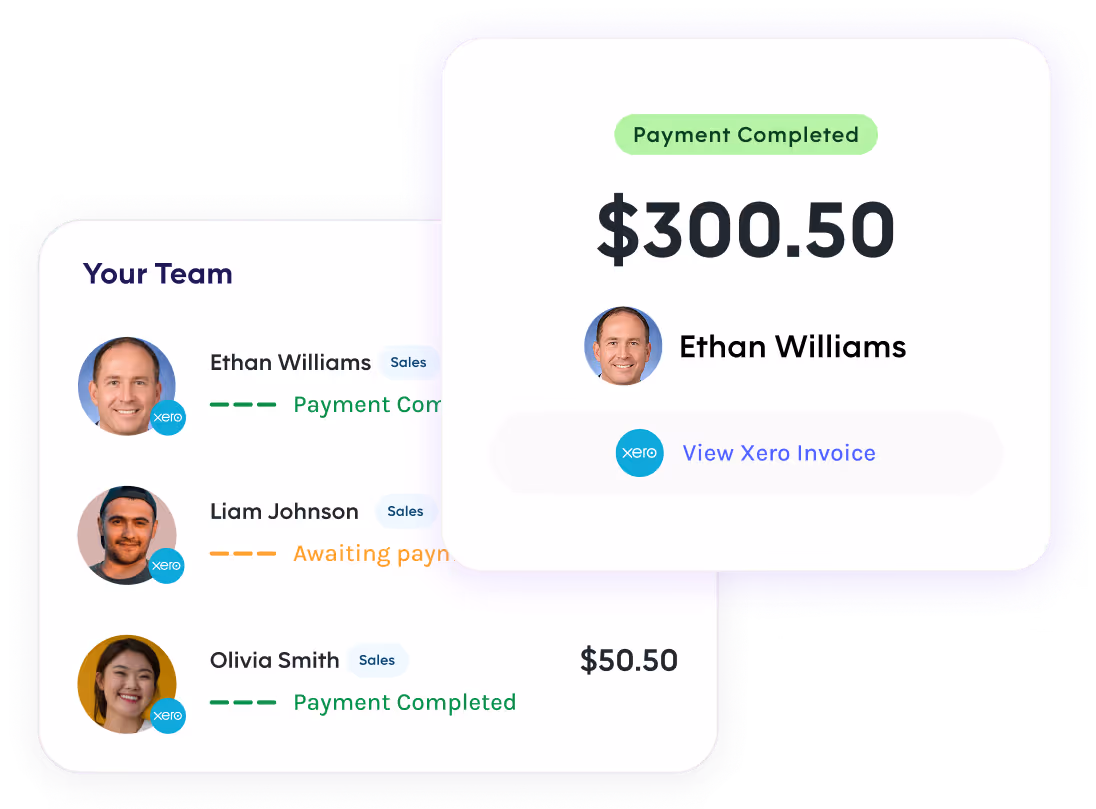 Digital invoice from Local Aircon Co. with Xero integration and a Pebl payment link ready to share for customer payment.