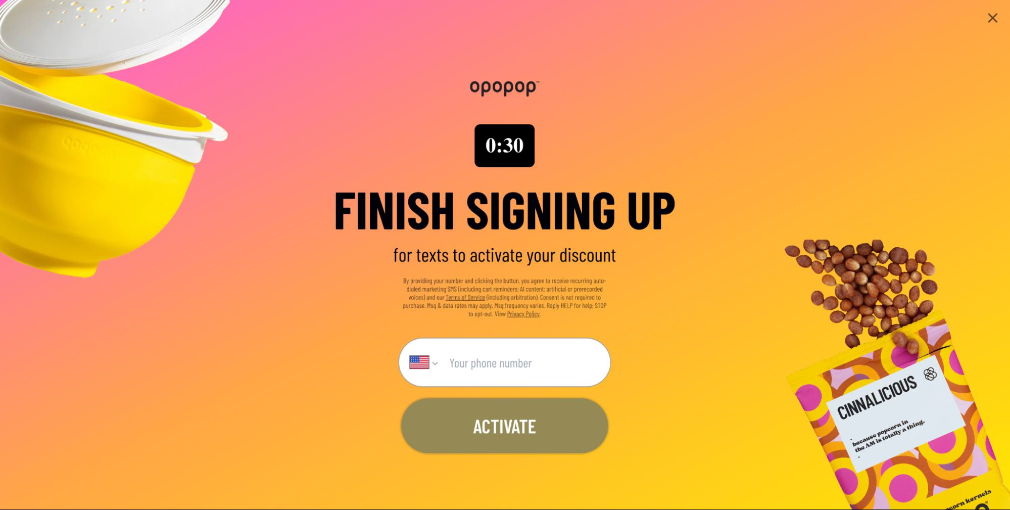 Opopop done-for-you execution popup