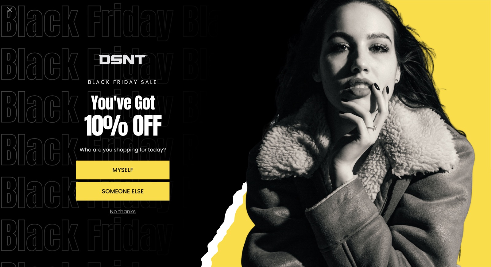 DSNT popup template, desktop