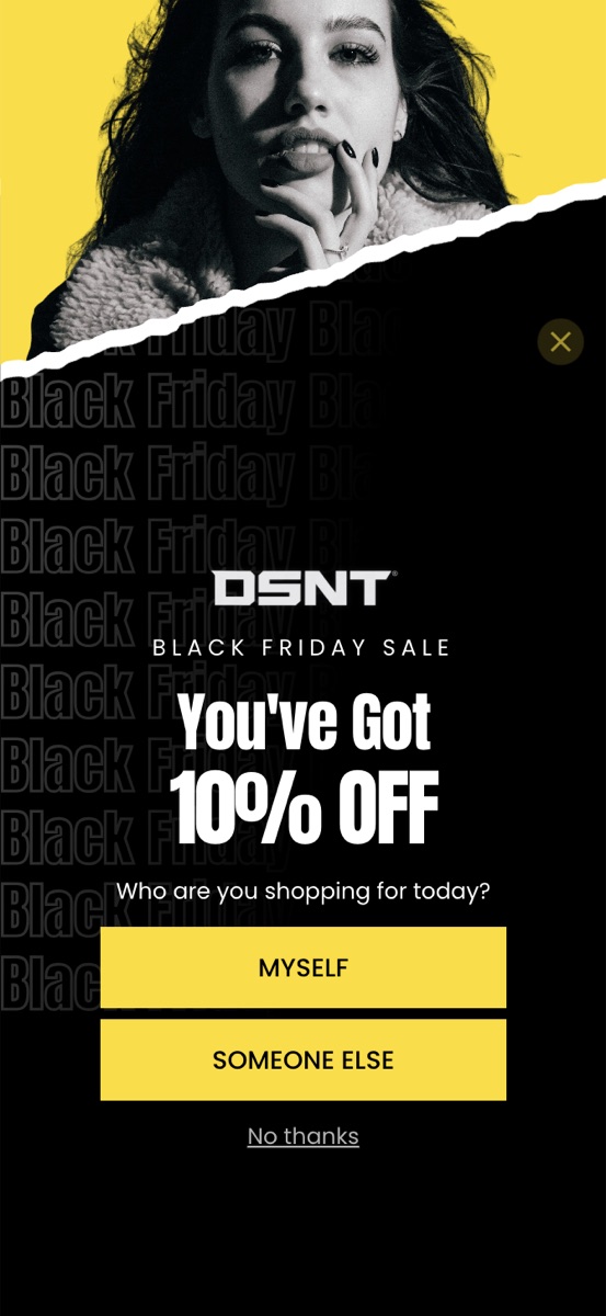 DSNT popup template, mobile
