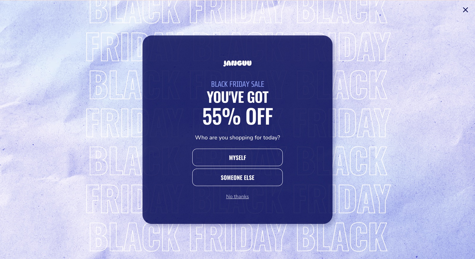 Janguu popup template, desktop