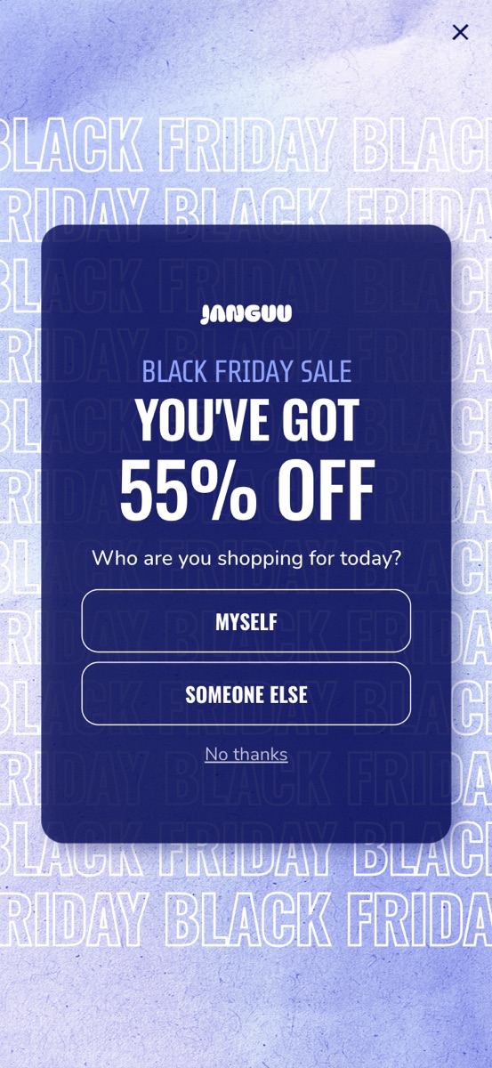 Janguu popup template, mobile