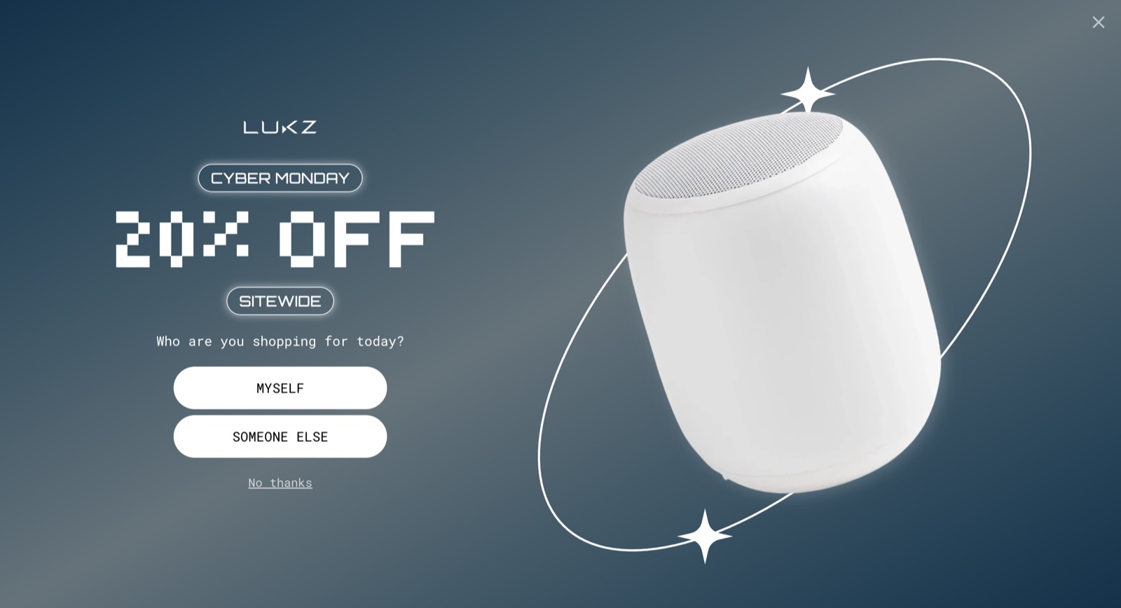 LUKZ popup template, desktop