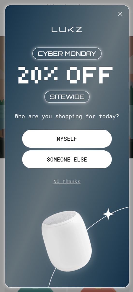 LUKZ (Non FS) popup template, mobile