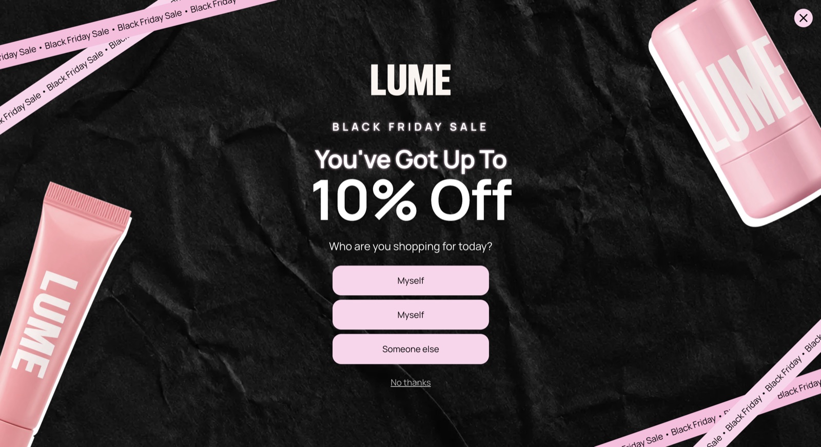 Lume popup template, desktop