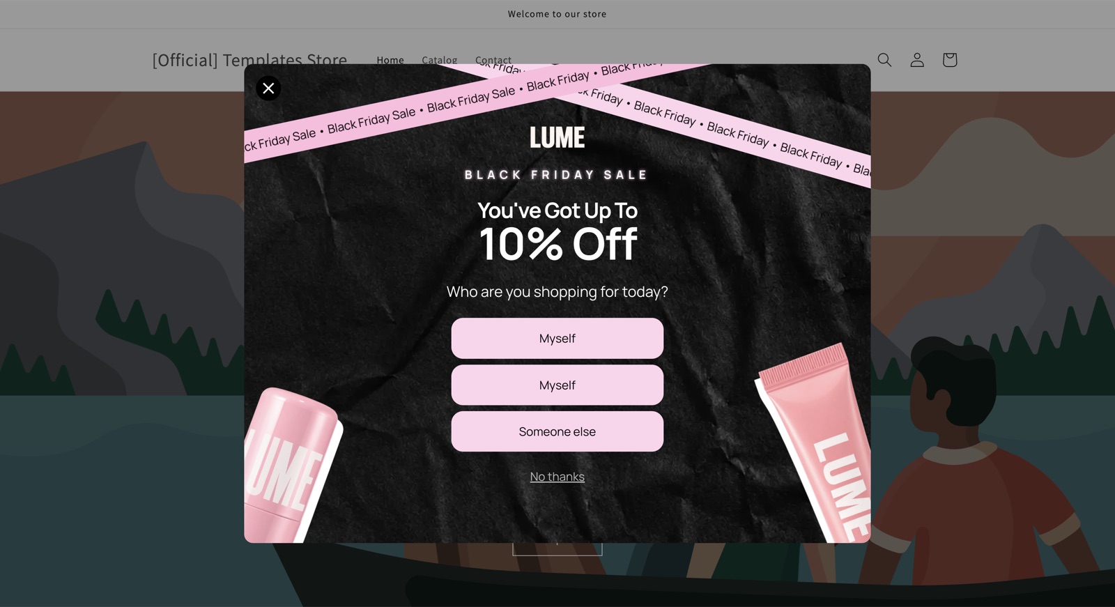 Lume (Non FS) popup template, desktop