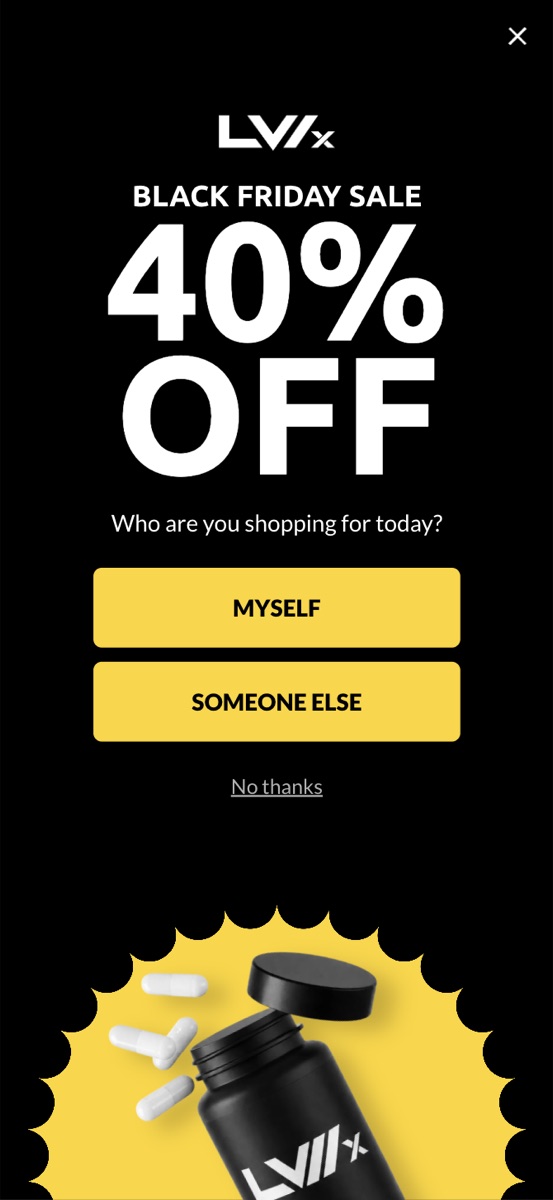 Lvix popup template, mobile