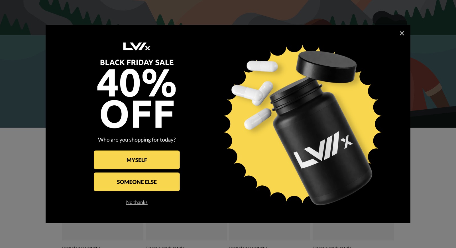 Lvix popup template, desktop